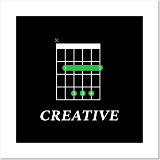 B Creative B Guitar Chord Tab Dark Theme Posters and Art